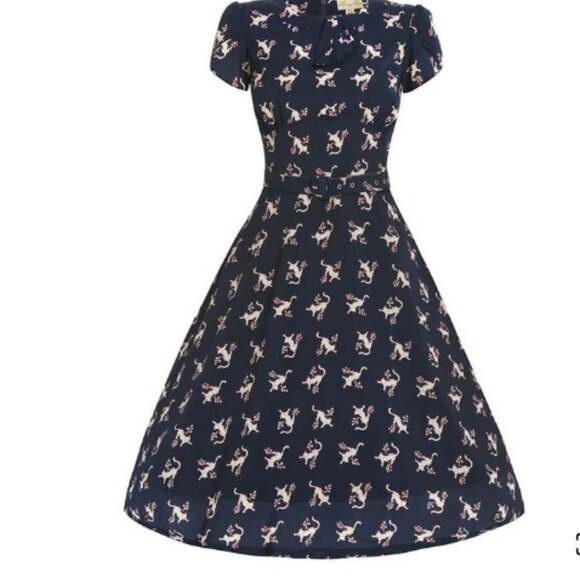 Lindy Bop "Clarissa" retro cat 🐈  dress - Picture 1 of 7